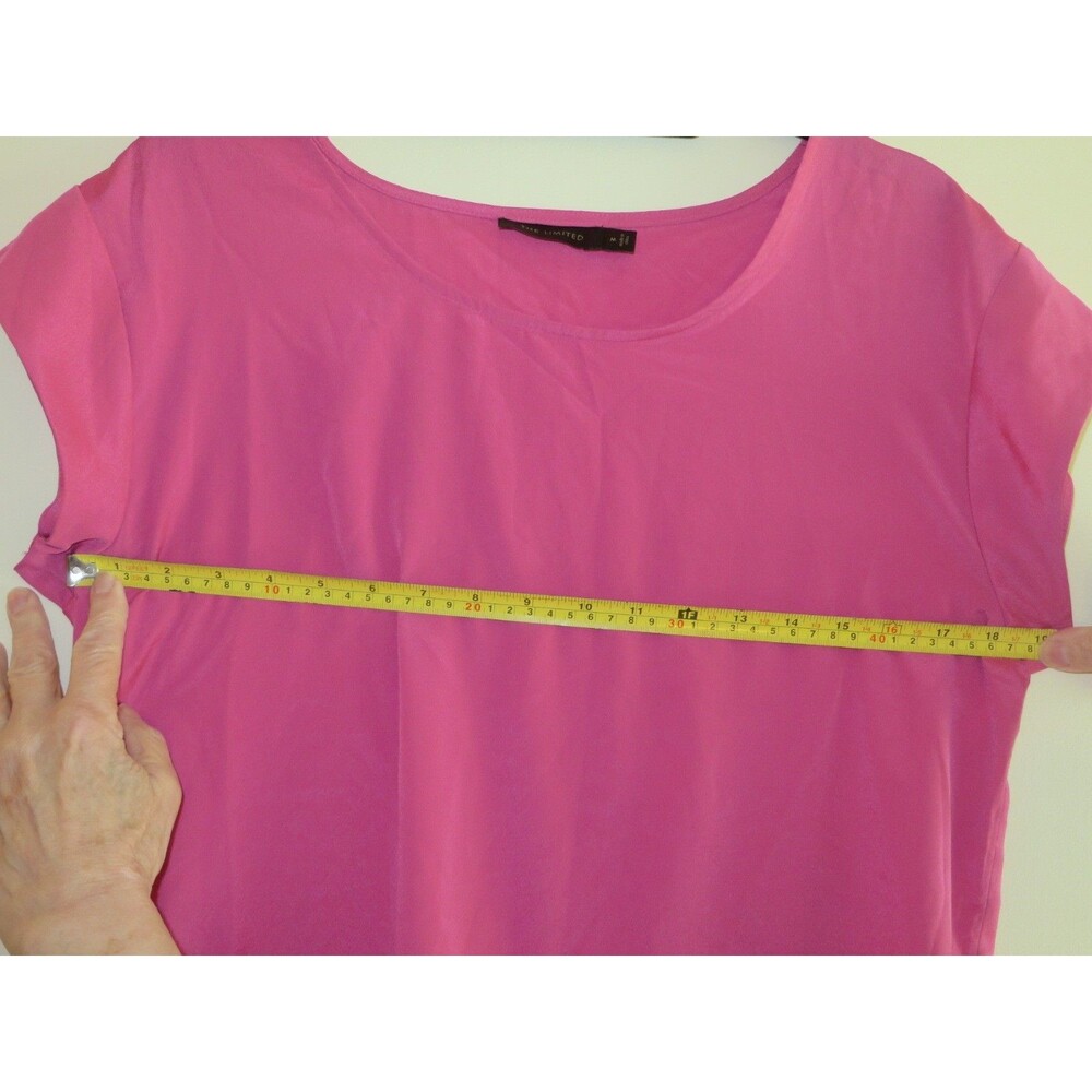 The Limited Women's Pink/White Solid Chiffon Layered Pullover Blouse M - Picture 6 of 6